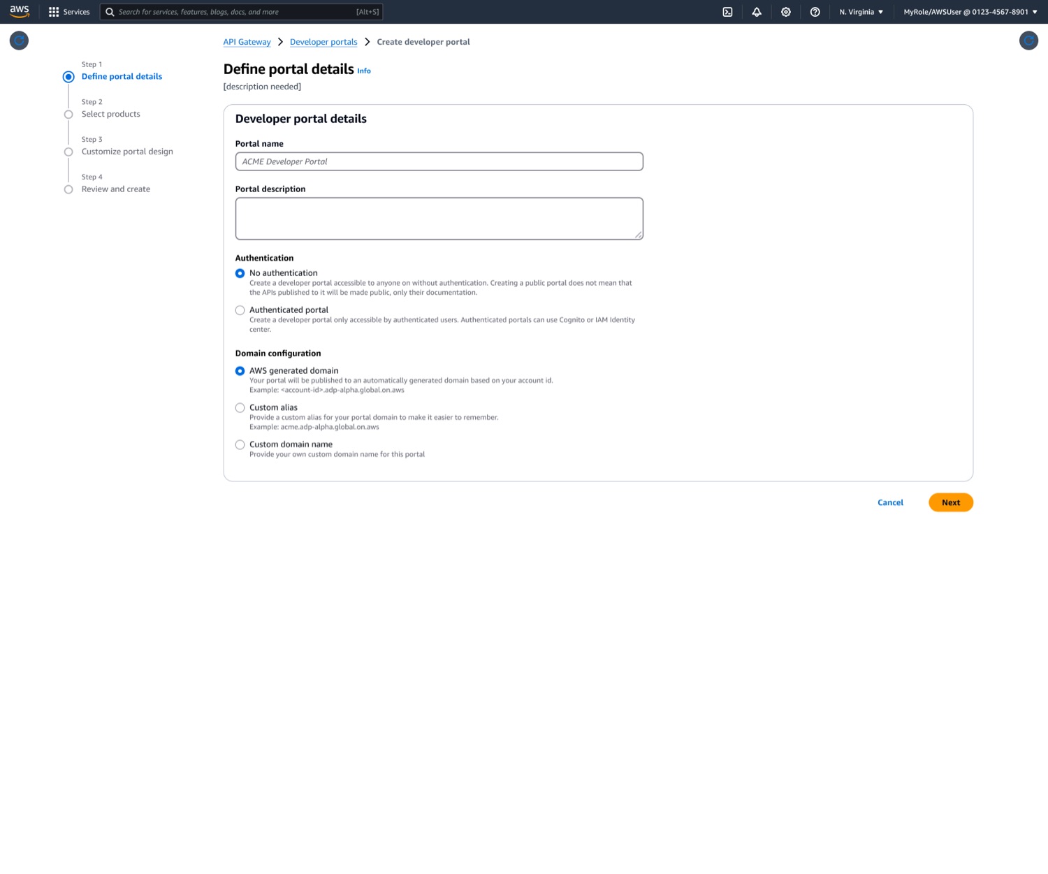 Define portal details