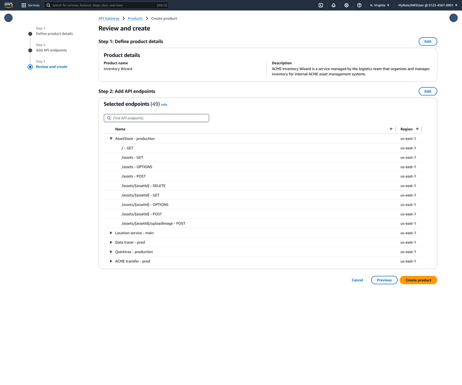 Review and create product
