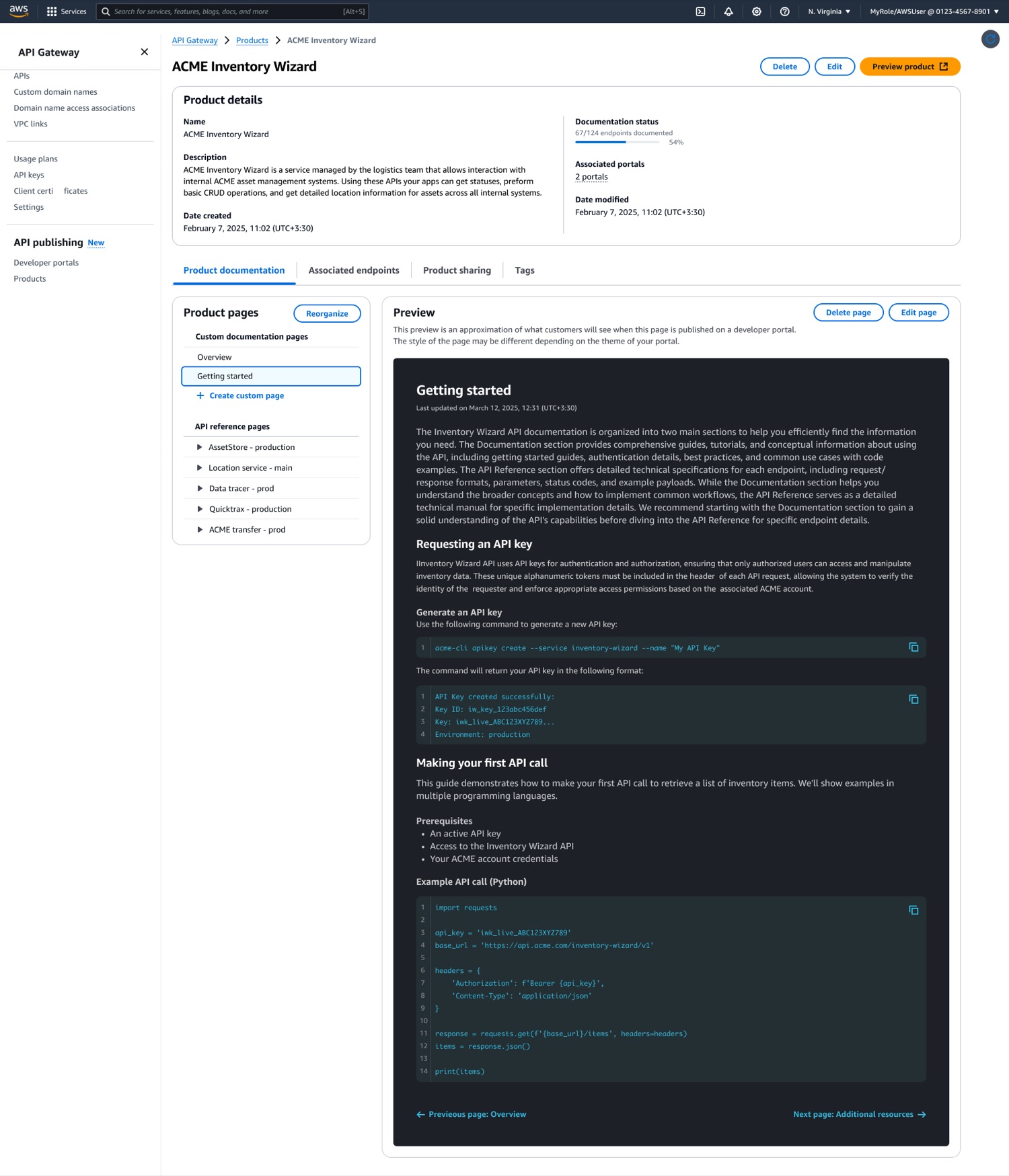 Product documentation with live preview