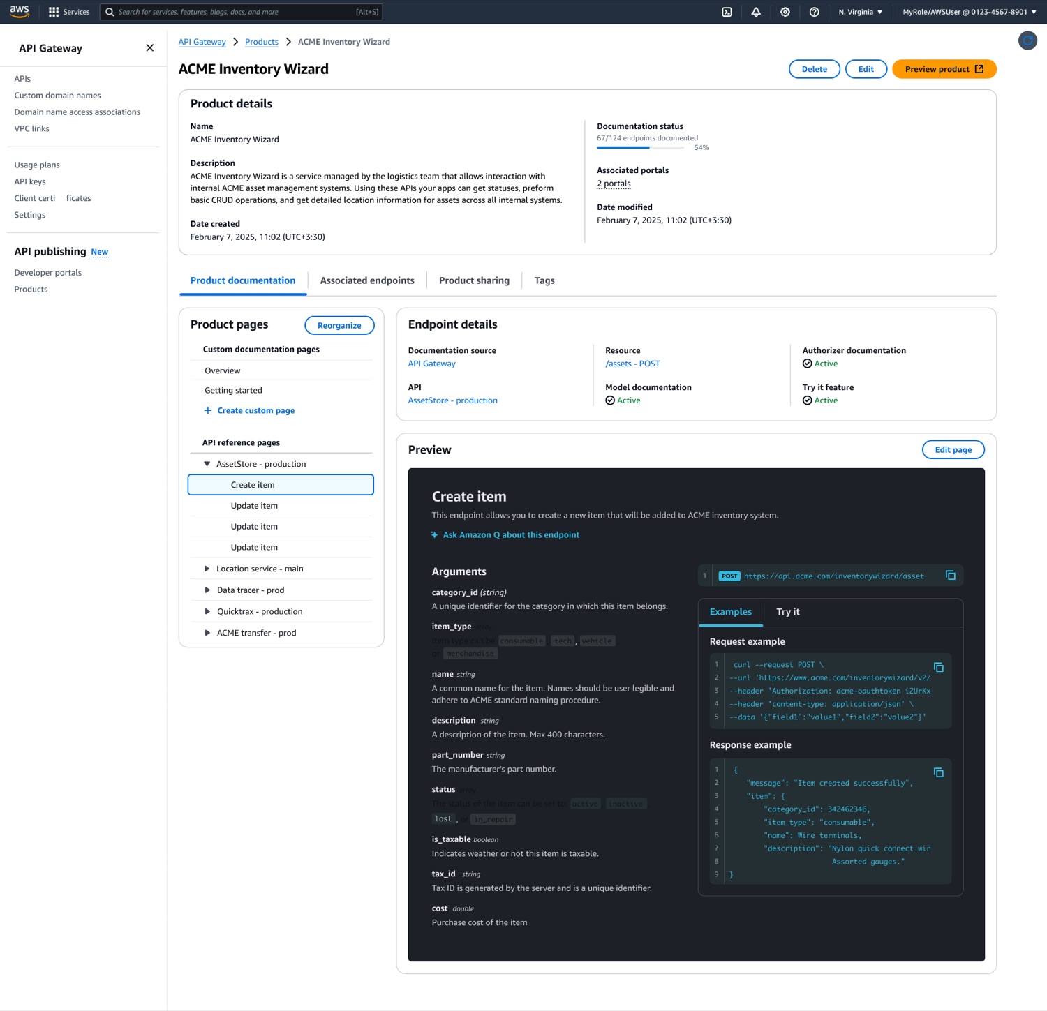 Endpoint details with live preview