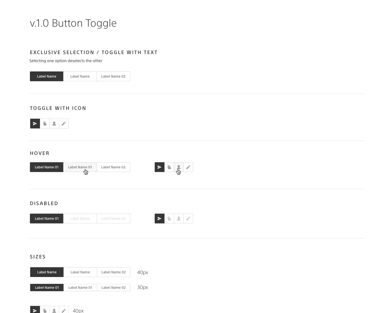 Button toggle component